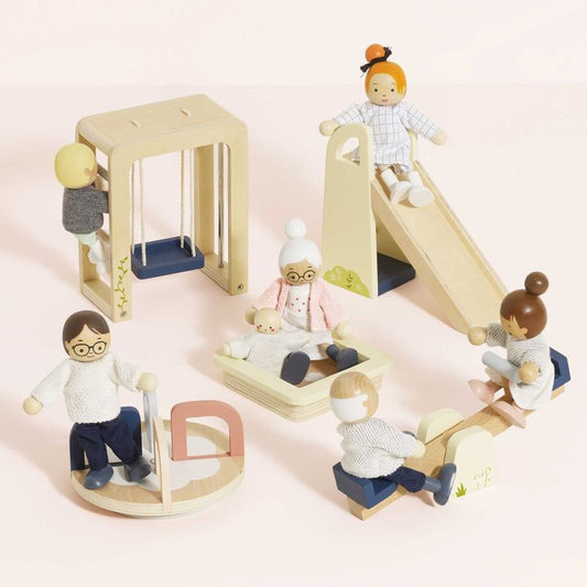Le Toy Van - 5-Piece Wooden Dollhouse Outdoor Play Set - Dolls