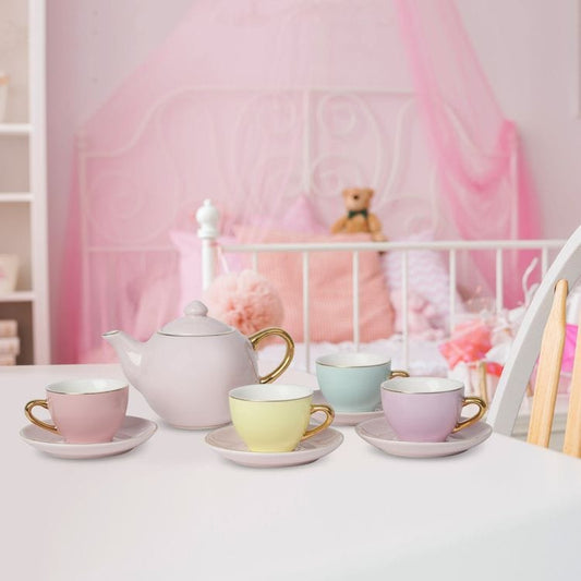 FAO Schwarz - 9-Piece Hand-Glazed Ceramic Tea Party Set - Preschool
