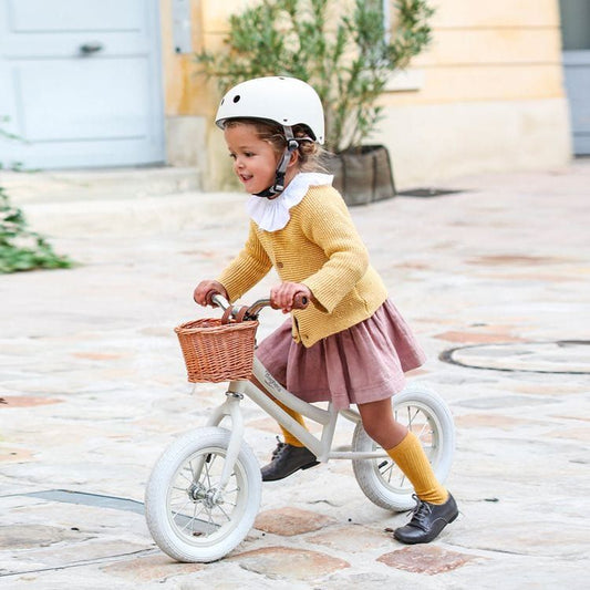 Baghera - Balance Bicycle - Ivory White with Helmet - Preschool