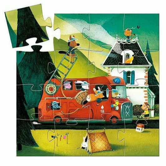 Djeco - Fire Truck Mini Jigsaw Puzzle - Puzzles