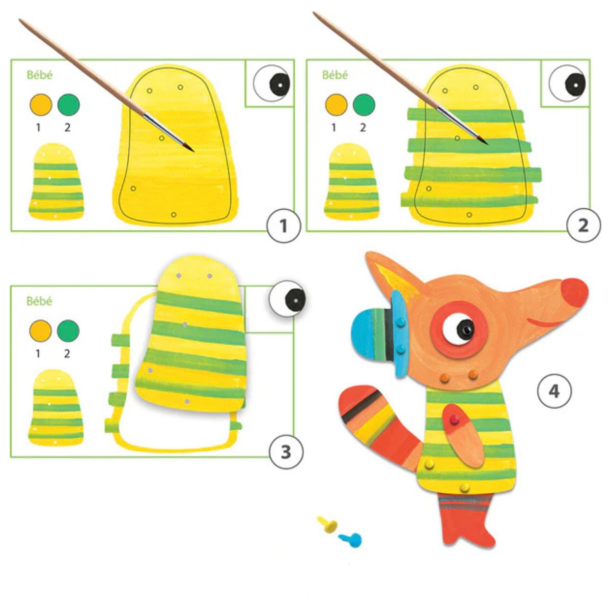 Djeco - Fox Family Watercolor Set - Creativity