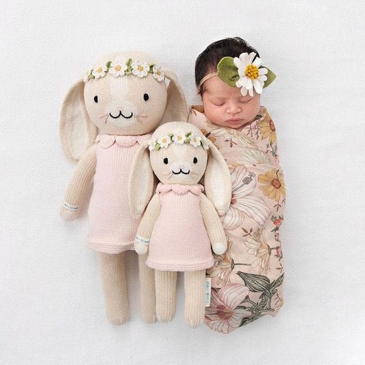 Cuddle And Kind - Little 13" Hannah the Bunny (Blush) Hand-Knit Doll - Plush
