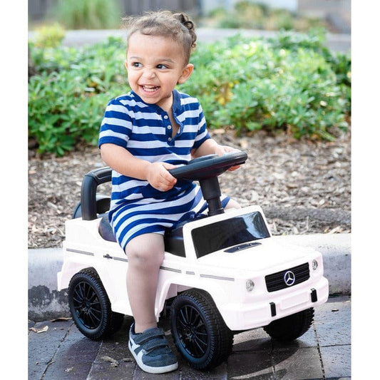Best Ride on Cars - Mercedes G-Wagon Push Car - White - Outdoor