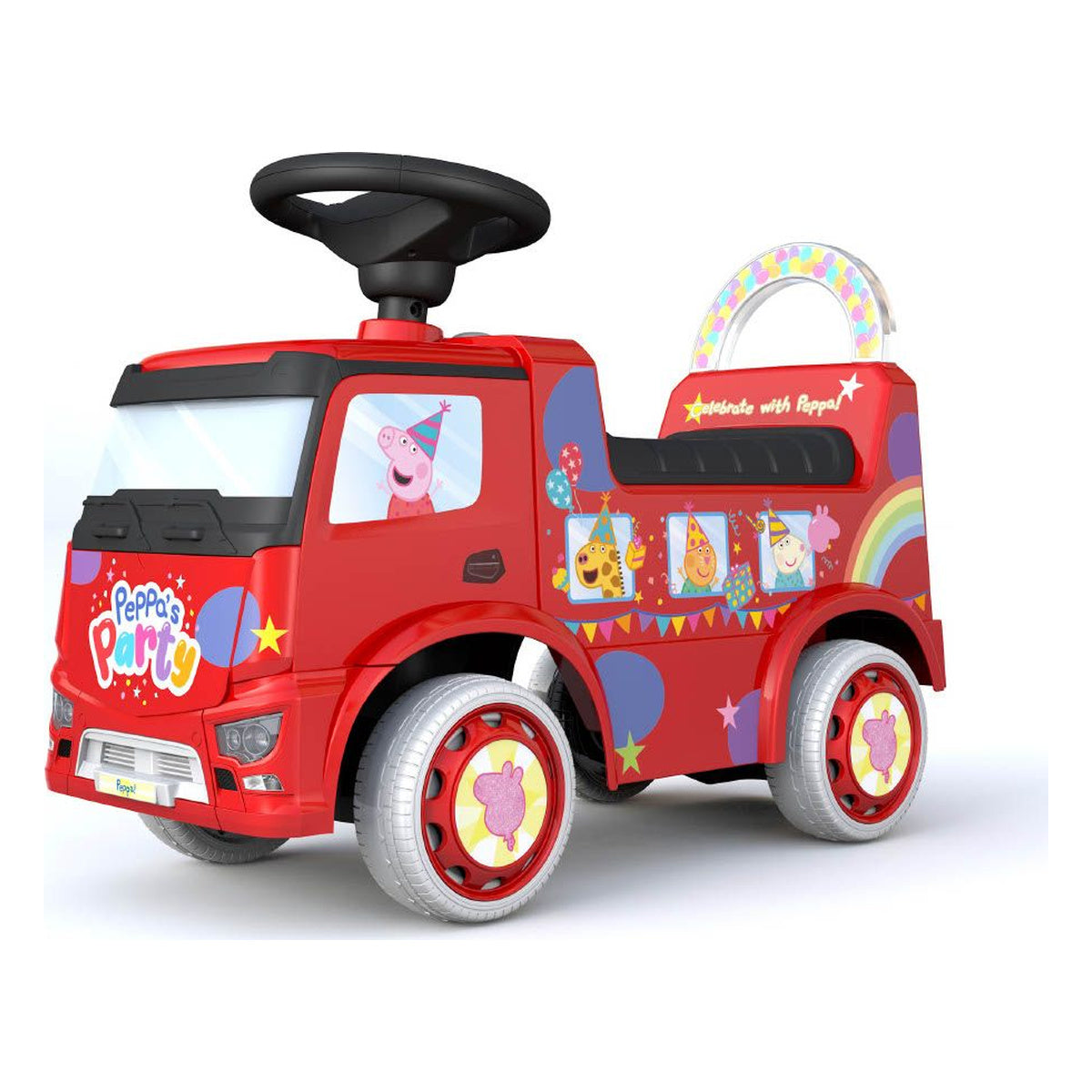Best Ride on Cars - Peppa Pig Foot-to-Floor Party Bus Ride On - Red - Outdoor