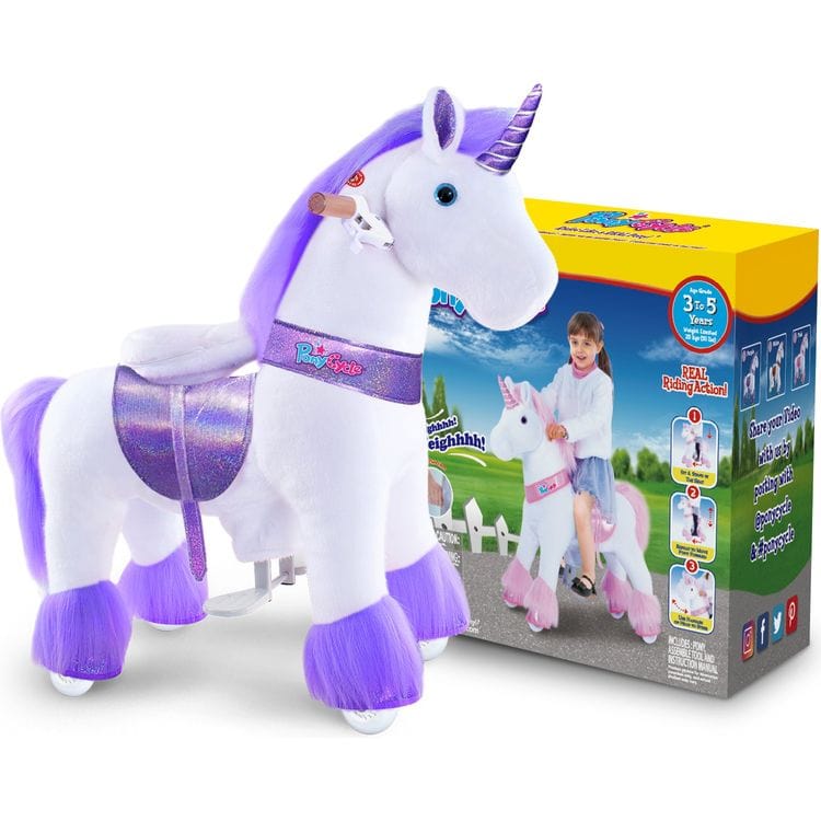 PonyCycle, Inc. - Purple Model U Ride-On Unicorn - 4-7 Years - Plush