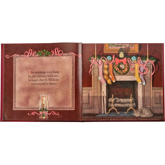 Graphic Image - "The Night Before Christmas" Book in Red Bonded Leather - Books