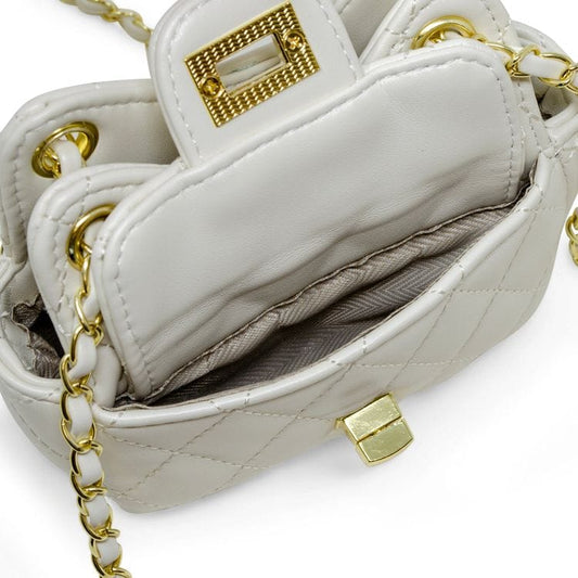 Zomi Gem - Tiny Quilted Treasure Purse - White - Trend Accessories