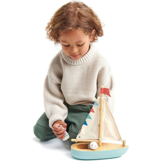 Tender Leaf Toys - Wooden Sailway Boat - Preschool