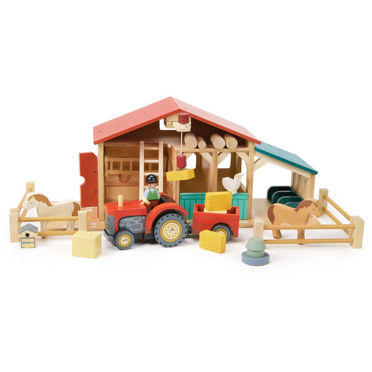 Tender Leaf Toys - Wooden Tender Leaf Farm Playset - Preschool