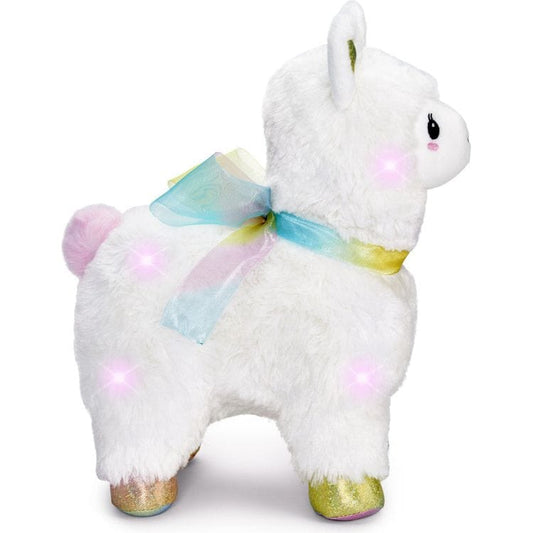 FAO Schwarz - 12" Glow Brights LED with Sound Alpaca Plush - Cream - Plush