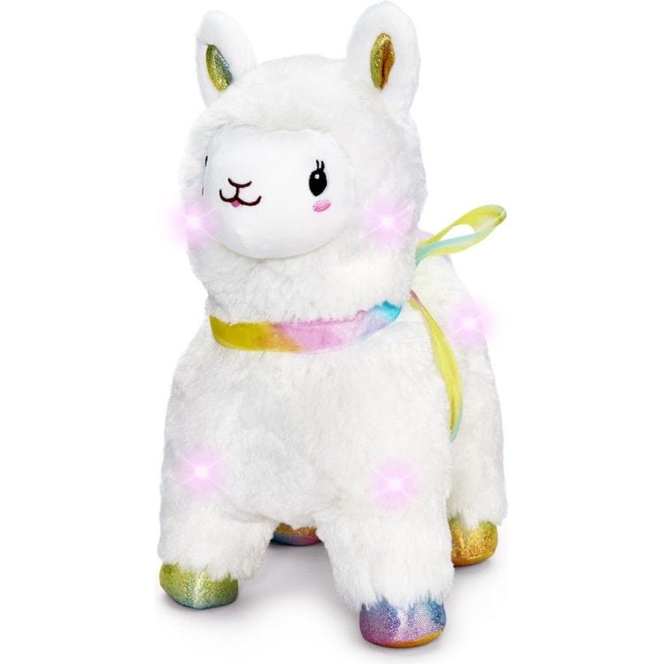 FAO Schwarz - 12" Glow Brights LED with Sound Alpaca Plush - Cream - Plush