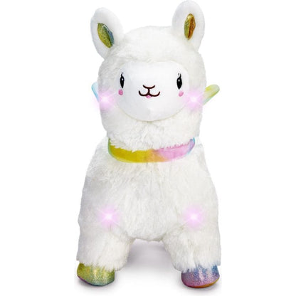 FAO Schwarz - 12" Glow Brights LED with Sound Alpaca Plush - Cream - Plush