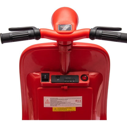 Freddo - 12V Vespa Electric Ride-On Scooter - Red - Outdoor