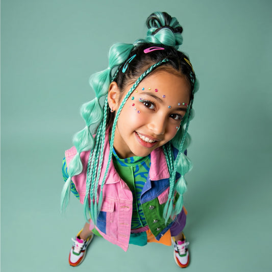 FAO Schwarz - 20” Wrap Ponytail Hair Extension – Teal Gem - Fashion Activity and Roleplay