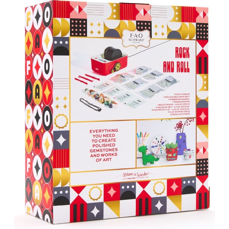 FAO Schwarz - 22 Piece Professional Rock Tumbler with Clay & Gemstones - STEM