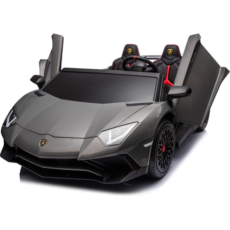 Freddo - 24V Lamborghini Aventador 2 Seater Ride on Car for Kids - Grey - Outdoor