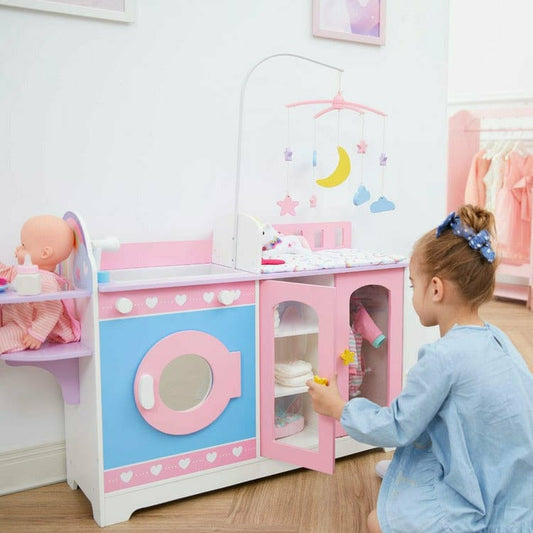 Teamson Kids - 6 in 1 Baby Doll Changing Station with Storage - Dolls