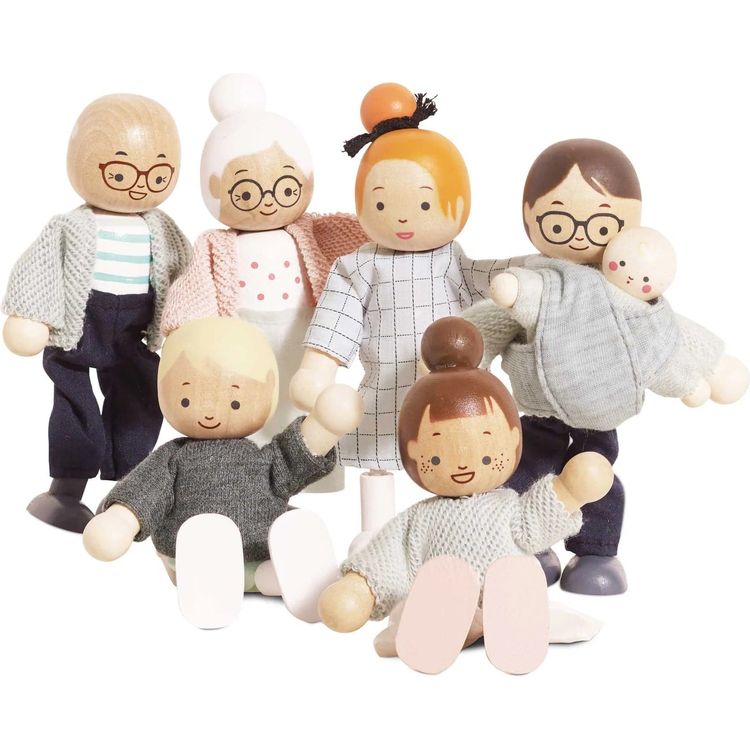 Le Toy Van - 7 Piece Dollhouse Family Wooden Dolls - Dolls