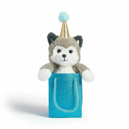 FAO Schwarz - 8" Plush Party Husky in a Bag - Plush
