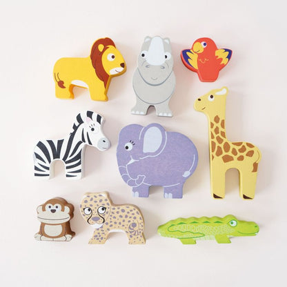 Le Toy Van - Africa Stacking Animals & Bag - 10 Piece - Infants