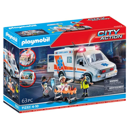 Playmobil - Ambulance with Lights, Accessories and 3 Figures - Preschool
