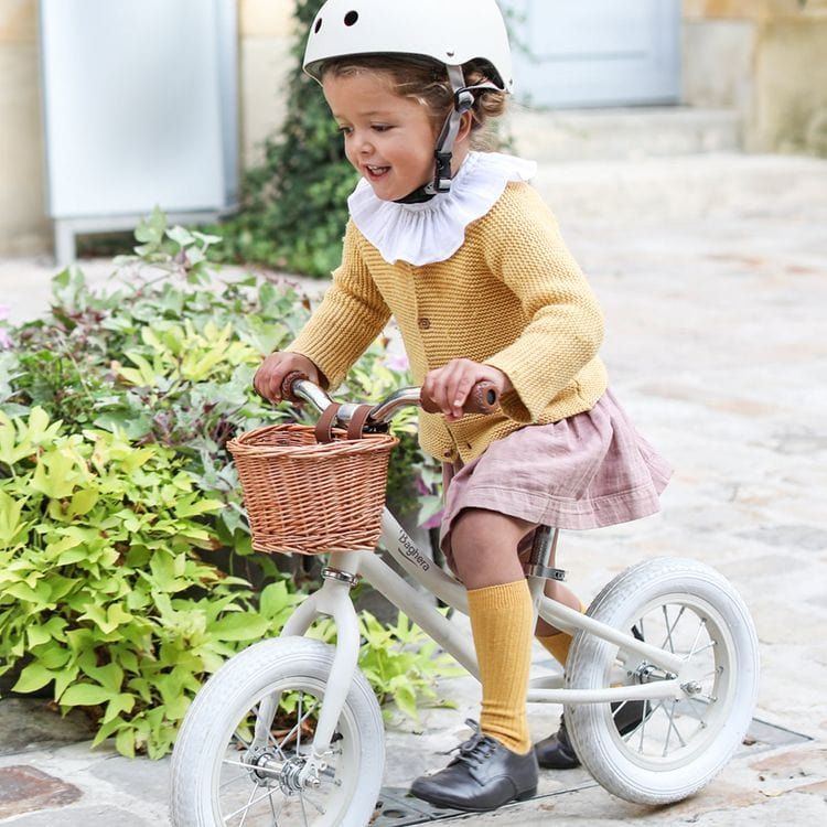 Baghera - Balance Bicycle - Ivory White with Helmet - Preschool