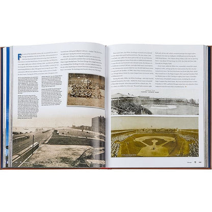 Graphic Image - "Ballparks Past and Present" Book in Tan Bonded Leather - Books