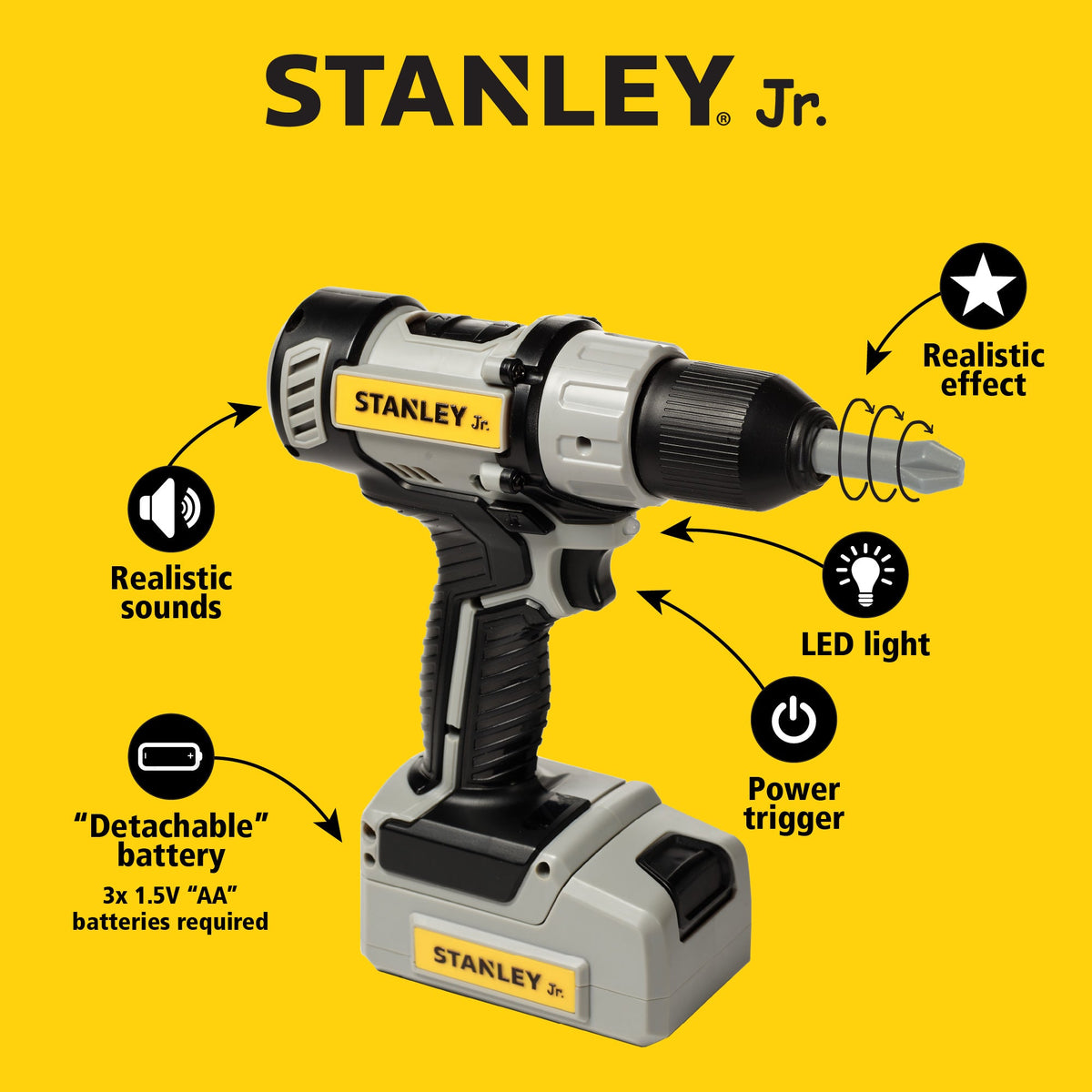 Stanley Jr. - Battery Operated Toy Drill - Preschool