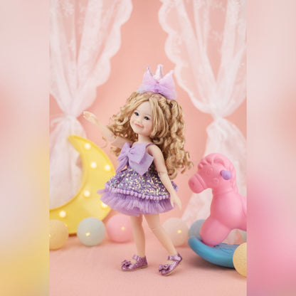 Ruby Red Fashion Friends - Birthday Siblies Doll - Fair Skin, Purple Dress - Dolls