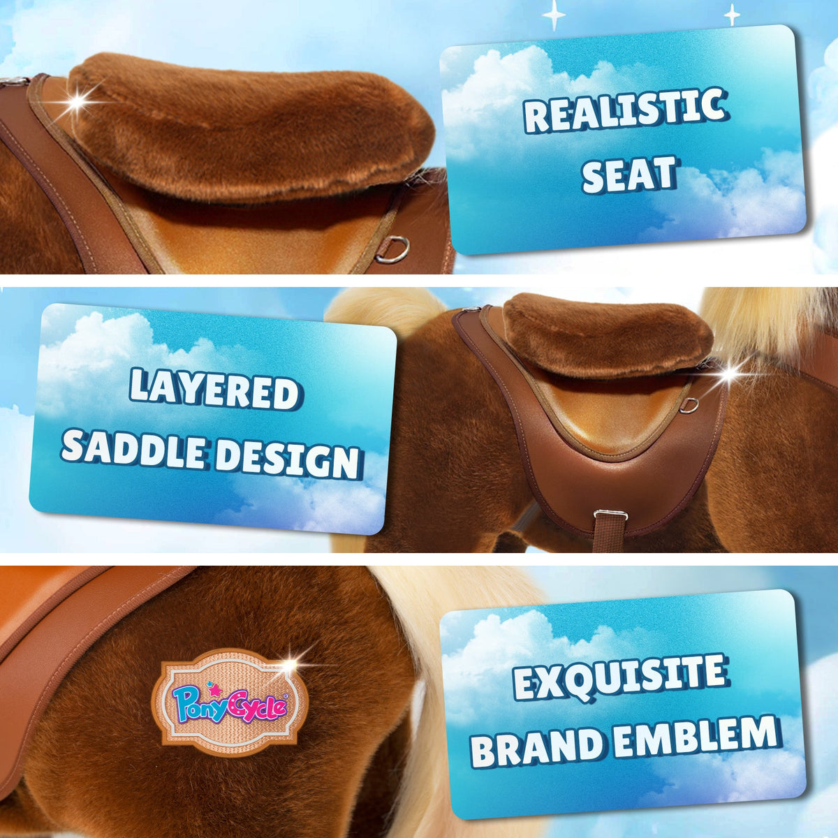 PonyCycle, Inc. - Brown Horse Model Y Ride on Toy - 3-4 Years - Preschool