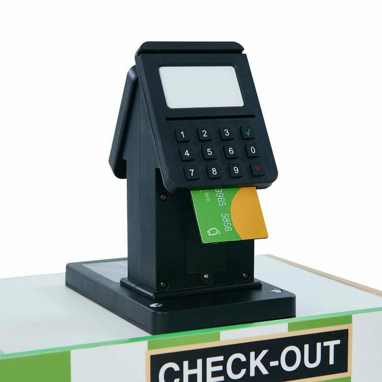Teamson Kids - Cashier Austin Play Market Stand - Green / Wood - Preschool