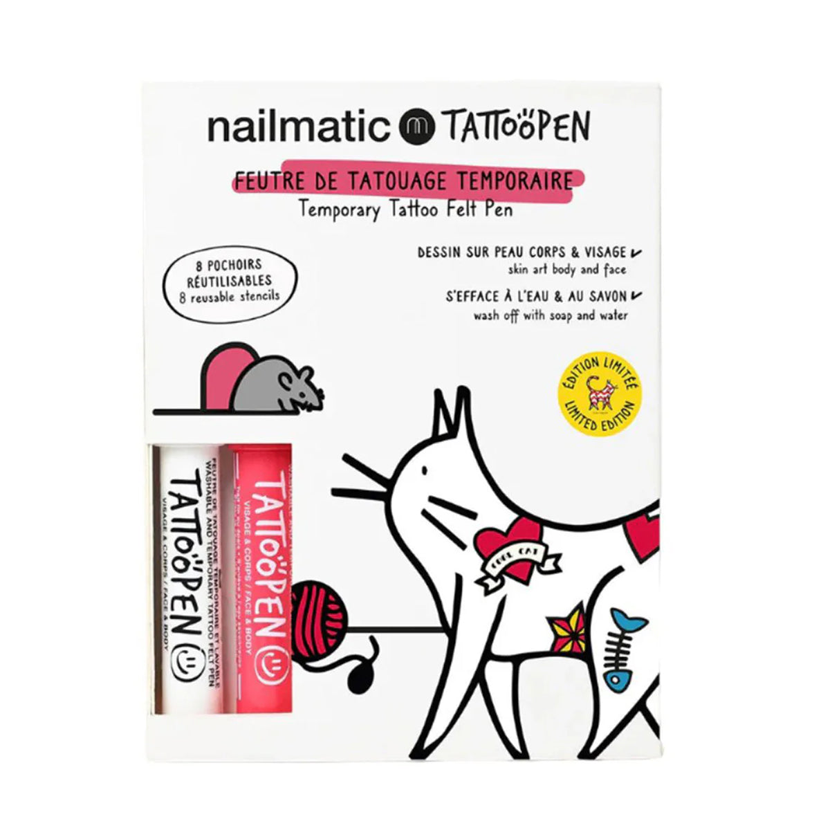 Nailmatic - Cat Tattoo Pen Set for Kids - Trend Accessories