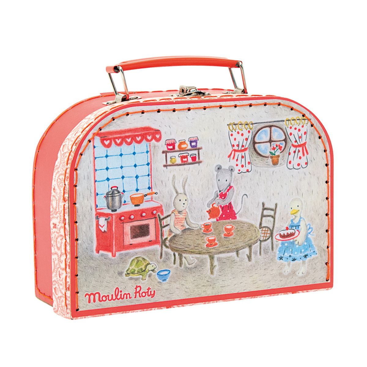 Moulin Roty - Cermaic Tea Party Set with Suitcase - The Big Family - Preschool