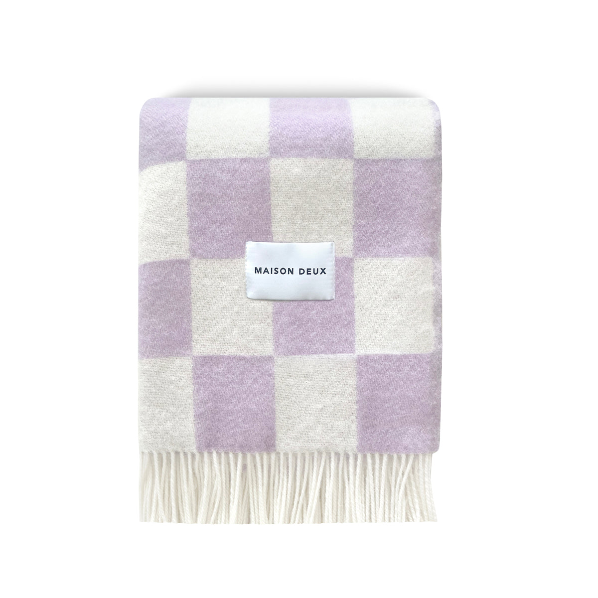 Maison Deux - Checkerboard Blanket - Lilac/White - Room Decor