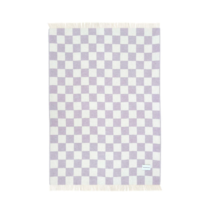 Maison Deux - Checkerboard Blanket - Lilac/White - Room Decor