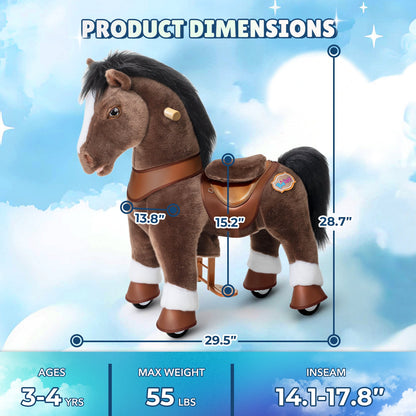 PonyCycle, Inc. - Chocolate Brown Horse Model Y Ride on Toy - 3-4 Years - Outdoor