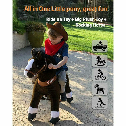 PonyCycle, Inc. - Chocolate Brown Model U Ride-On Horse - 3-4 Years - Plush