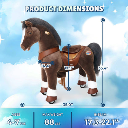 PonyCycle, Inc. - Chocolate Brown Model Y Horse Ride on Toy - 4-7 Years - Outdoor