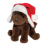 Douglas - Chocolate Lab Plush with Santa Bomber Hat - Plush