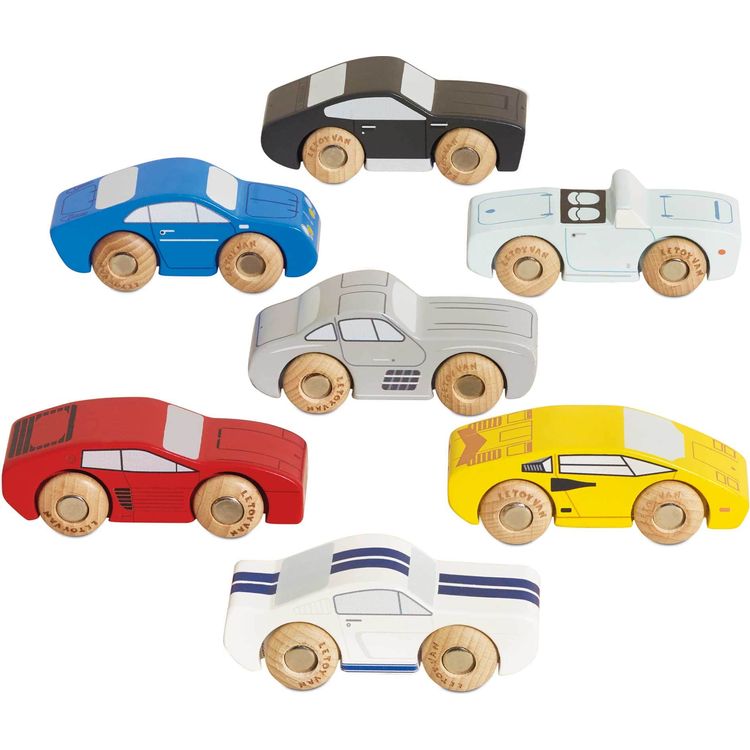 Le Toy Van - Classic Wooden Sports Cars - 7 Pieces - Preschool