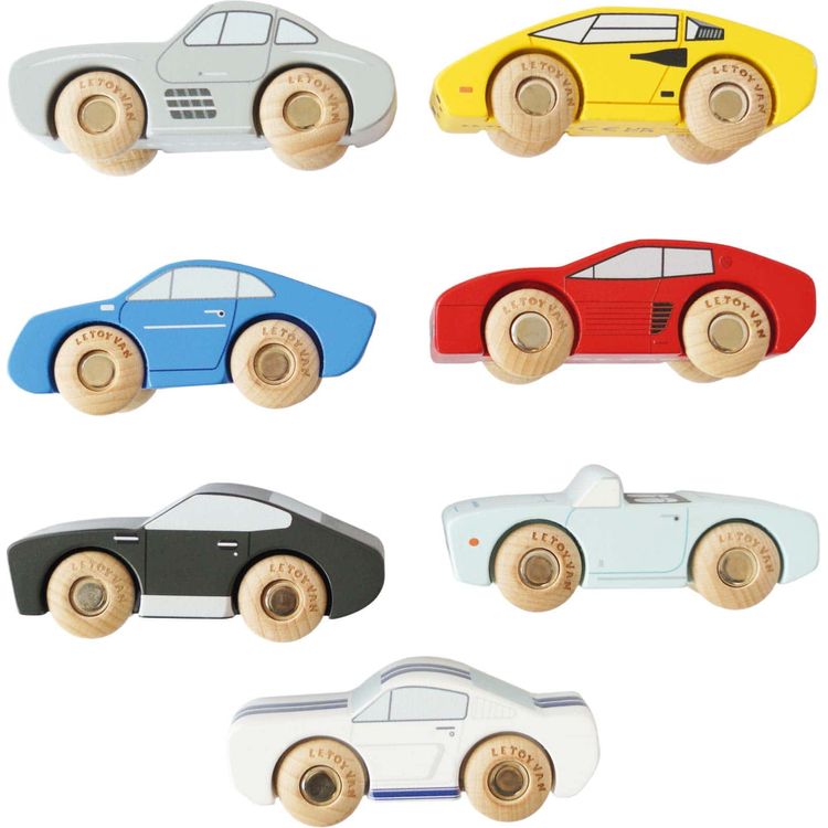 Le Toy Van - Classic Wooden Sports Cars - 7 Pieces - Preschool