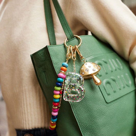 Minibar by BaubleBar - Confetti Initial Bag Charm - B - Trend Accessories