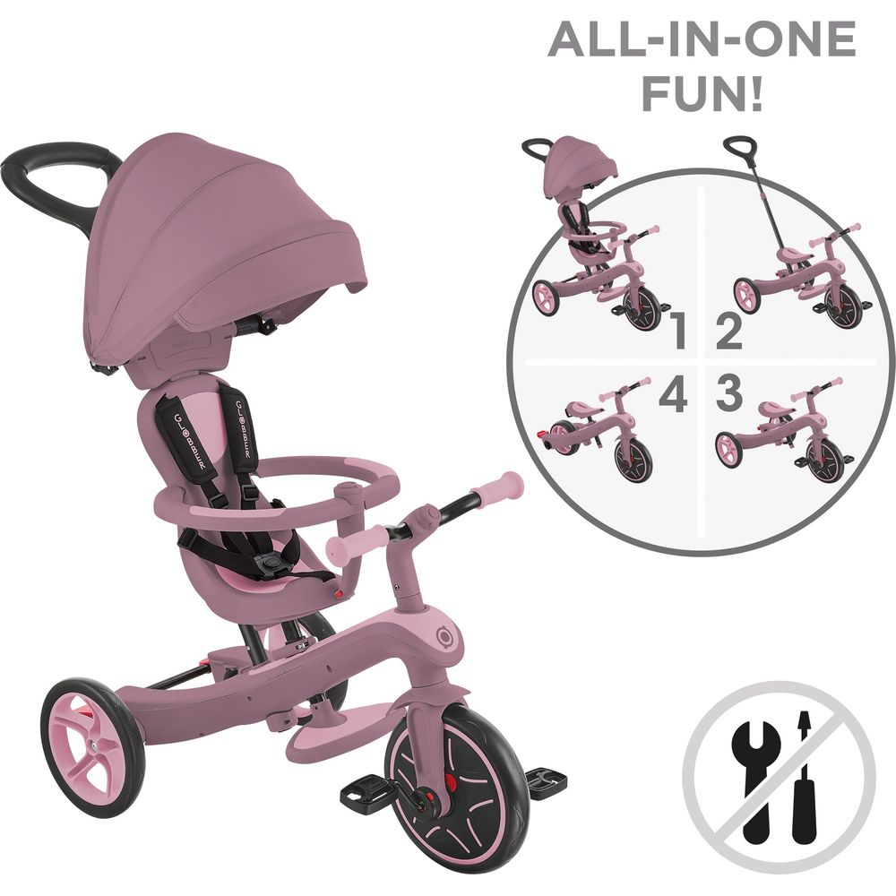 Globber - Explorer Trike Eco 4-in-1 - Berry - Outdoor