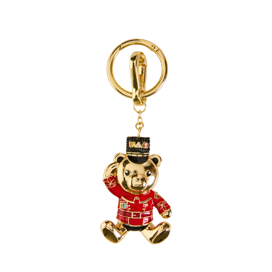 FAO Schwarz - FAO Chrome Bear Keychain - Gold - Souvenirs