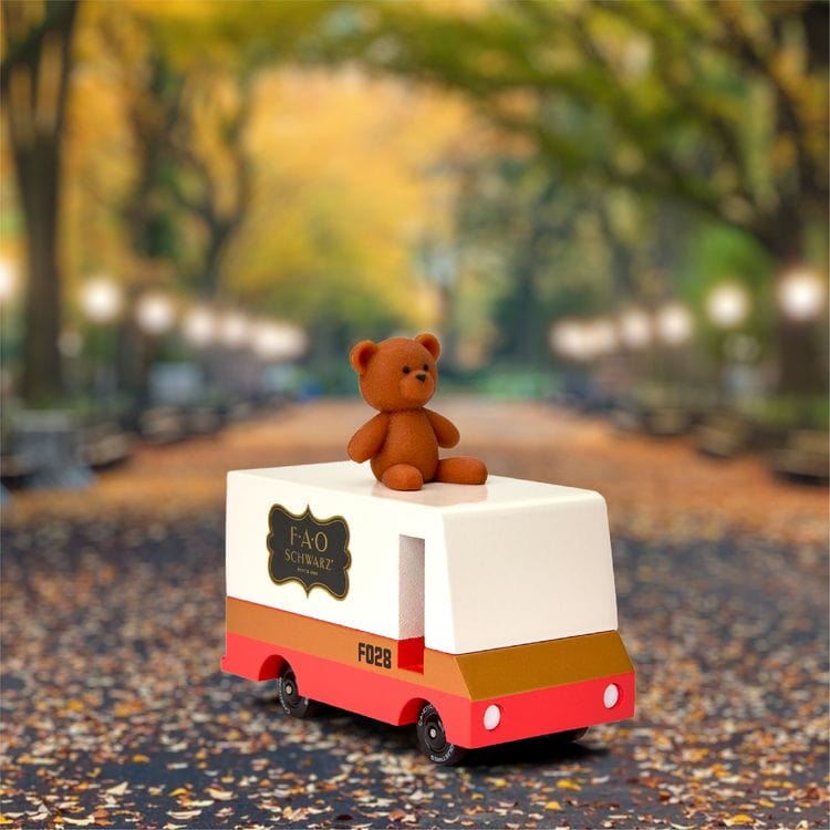Candylab - FAO Schwarz Wooden Van with Teddy Bear Topper - Vehicles