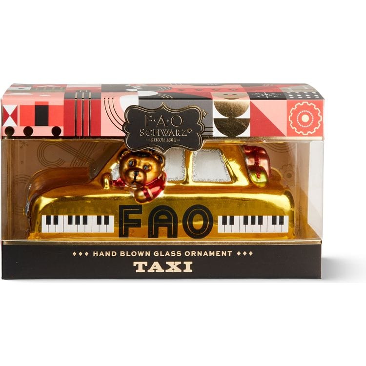 FAO Schwarz - FAO Taxi Glass Ornament - Holiday