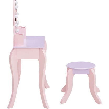 Teamson Kids - Fantasy Fields Little Princess Rapunzel Vanity with LED Mirror - Room Decor
