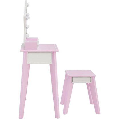 Teamson Kids - Fantasy Fields Little Princess Star Vanity with LED Mirror - Room Decor