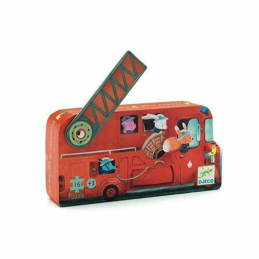 Djeco - Fire Truck Mini Jigsaw Puzzle - Puzzles