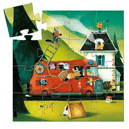 Djeco - Fire Truck Mini Jigsaw Puzzle - Puzzles